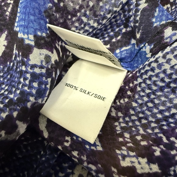 Diane Von Furstenberg Lorelei top women's 4 blue snake nature boho colorful blue - Picture 11 of 13